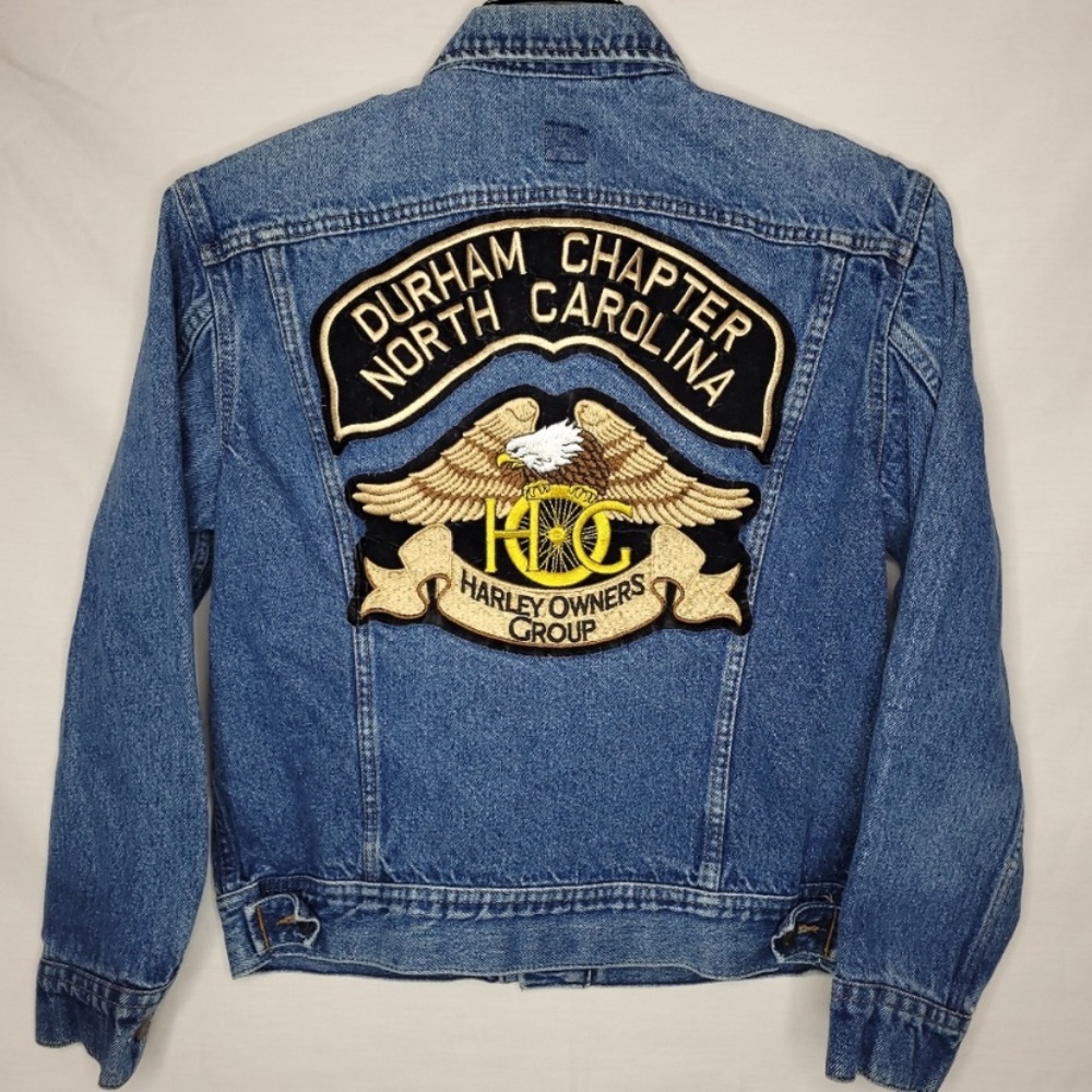 VINTAGE 1970s LEE HARLEY-DAVIDSON DENIM BIKER COAT EUC 38